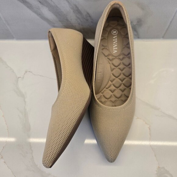 Vivaia Aria Wedge Pro Pointed Toe Pumps Almond - Picture 5 of 11